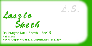 laszlo speth business card